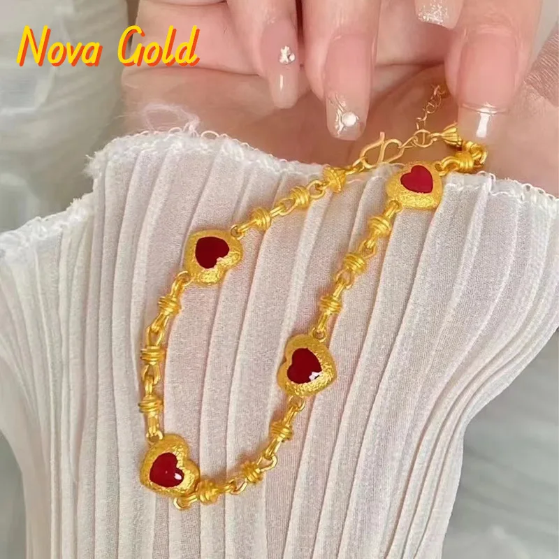 Ethnic Fashion Show - NovaGlod 9999 Ogniste Niebieskie Serce Bransoletka