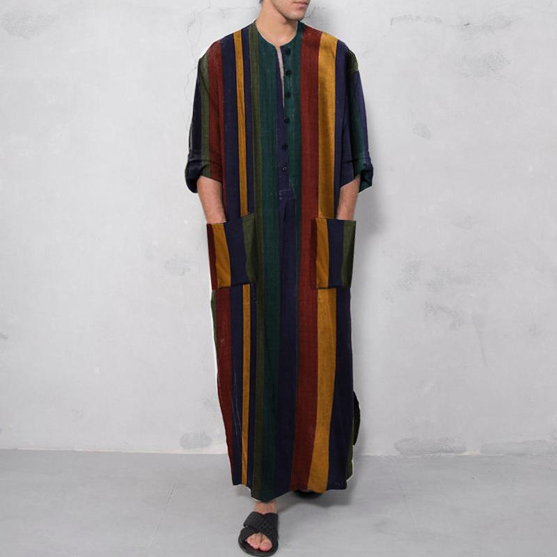Męska koszula w paski z nadruk – Ethnic Fashion Designer recenzja i cena